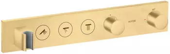 Axor ShowerSolutions Thermostatmodul Select 530/90 Unterputz für 3 Verbraucher brushed gold optic (18356250)
