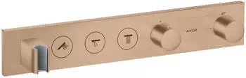 Axor ShowerSolutions Thermostatmodul Select 530/90 Unterputz für 3 Verbraucher brushed red gold (18356310)