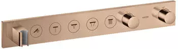 Axor ShowerSolutions Thermostatmodul Select 670/90 Unterputz für 5 Verbraucher polished red gold (18358300)