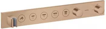 Axor ShowerSolutions Thermostatmodul Select 670/90 Unterputz für 5 Verbraucher brushed red gold (18358310)