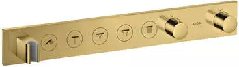 Axor ShowerSolutions Thermostatmodul Select 670/90 Unterputz für 5 Verbraucher polished gold optic (18358990)