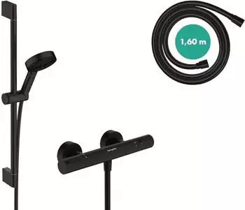 Hansgrohe Pulsify Select S Brausesystem 105 3jet Relaxation EcoSmart mattschwarz (24272670) – Elegantes Duscherlebnis mit innovativer Technik