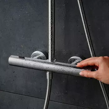 Hansgrohe Pulsify S Puro Showerpipe 260 1jet EcoSmart mit Ecostat Fine chrom (24223000) – Innovative Funktionen für ein perfektes Duscherlebnis