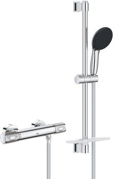 GROHE Precision Feel Duschset mit Thermostat Metall/Kunststoff chrom/schwarz (34791001) – GROHE Precision Feel Duschset mit Thermostat Metall/Kunststoff chrom/schwarz (34791001) für pures Duschvergnügen