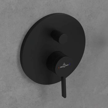 Villeroy & Boch Dawn Unterputz-Einhebel-Brausemischer mit Umstellung schwarz matt (TVS106353110K5) – Intuitive Bedienung für perfekten Duschgenuss