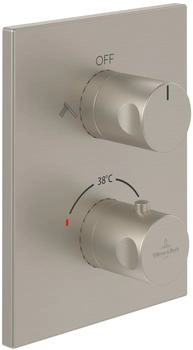 Villeroy & Boch Universal Unterputz-Thermostat mit Zweiwege-Mengenregulierung brushed nickel matt (TVD00065300064)