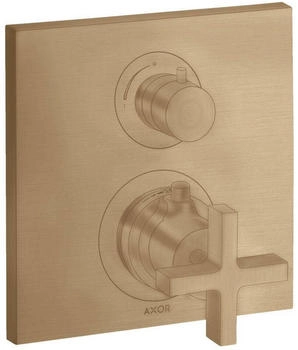 Axor Citterio Thermostat Unterputz mit Ab- und Umstellventil und Kreuzgriff brushed bronze (39725140)