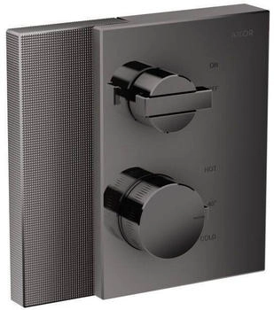 Axor Edge Thermostat Unterputz mit Absperrventil mit Diamantschliff polished black chrome (46751330)