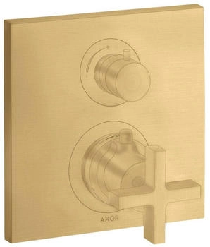 Axor Citterio Thermostat Unterputz mit Ab- und Umstellventil und Kreuzgriff brushed gold optic (39725250)