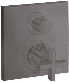 Axor Citterio Thermostat Unterputz mit Ab- und Umstellventil und Kreuzgriff brushed black chrome (39725340)