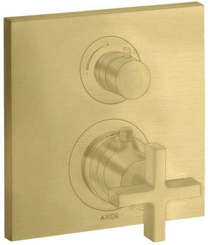 Axor Citterio Thermostat Unterputz mit Ab- und Umstellventil und Kreuzgriff brushed brass (39725950)