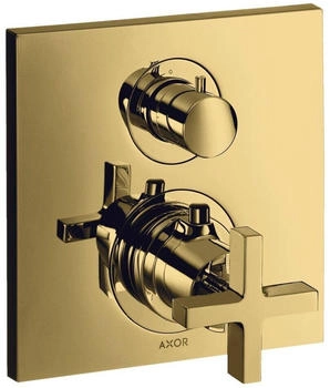 Axor Citterio Thermostat Unterputz mit Ab- und Umstellventil und Kreuzgriff polished gold optic (39725990)