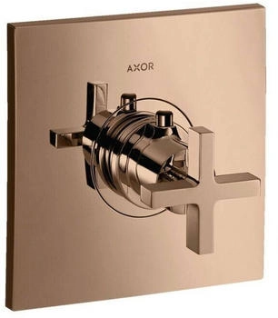 Axor Citterio Thermostat 59l/min Highflow Unterputz mit Kreuzgriff polished red gold (39716300)