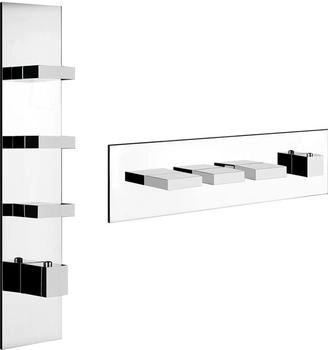 Gessi Rettangolo Wellness Unterputz-Thermostat für 3 Verbraucher 3/4" messing gebürstet (43026727)