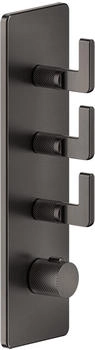 Gessi Inciso Hochleistungs-Thermostat mit 3 Wegen metall schwarz geb&uuml;rstet (58206707)