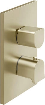 Gessi Rilievo Unterputz-Thermostat 3-Wege Umstellung messing gebürstet (59136727)