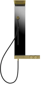 Gessi Hi-Fi Duschsäule mit Hand- und Kopfbrause messing gebürstet (63043727)