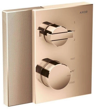 Axor Edge Thermostat Unterputz mit Ab- und Umstellventil mit Diamantschliff polished red gold (46761300)
