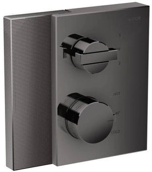 Axor Edge Thermostat Unterputz mit Ab- und Umstellventil mit Diamantschliff polished black chrome (46761330)