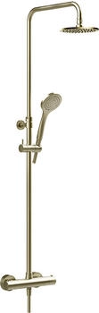 Gessi Duschs&auml;ule-Thermostat mit Antikalk-Kopfbrause messing geb&uuml;rstet (35173727)