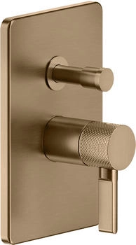 Gessi Inciso Dusche Unterputz-Einhebelmischer mit Umstellung warm bronze geb&uuml;rstet (58079726)