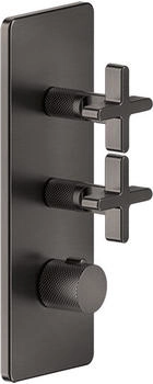 Gessi Inciso Hochleistungs-Thermostat mit 2 Wegen metall schwarz geb&uuml;rstet (58224707)