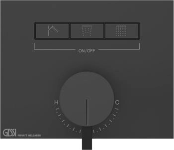 Gessi Hi-Fi Unterputz-Einhebelmischer f&uuml;r 3 Verbraucher schwarz matt (63081299)