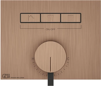 Gessi Hi-Fi Unterputz-Einhebelmischer f&uuml;r 3 Verbraucher kupfer geb&uuml;rstet (63081708)