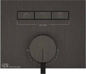 Gessi Hi-Fi Unterputz-Einhebelmischer f&uuml;r 3 Verbraucher metall schwarz geb&uuml;rstet (63081707)