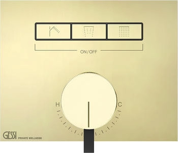 Gessi Hi-Fi Unterputz-Einhebelmischer f&uuml;r 3 Verbraucher messing (63081710)