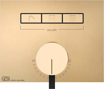 Gessi Hi-Fi Unterputz-Einhebelmischer f&uuml;r 3 Verbraucher warm bronze geb&uuml;rstet (63081735)