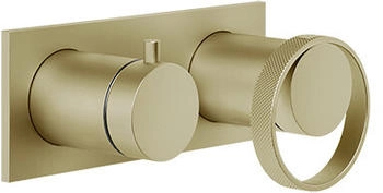 Gessi Anello 2-Wege Brause-Einhebelmischer messing geb&uuml;rstet (63379727)