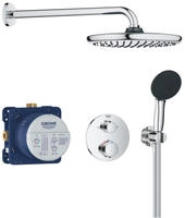 Precision - Brauseset Mit Thermostat F&uuml;r Unterputzmontage, Durchmesser 25 Cm, Chrom
