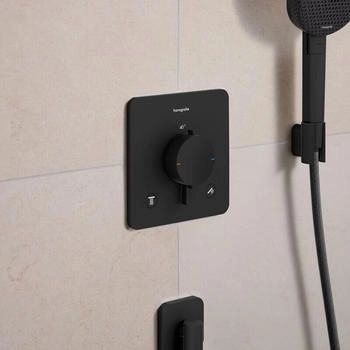 Hansgrohe Ecostat Comfort Q Thermostat schwarz matt (33717670) – Hansgrohe Ecostat Comfort Q – Unterputzthermostat in schwarz matt
