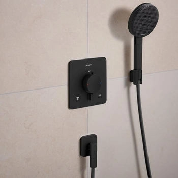 Hansgrohe Ecostat Comfort Q Thermostat schwarz matt (33717670) – Präzise Temperaturregelung mit mechanischer Sicherung