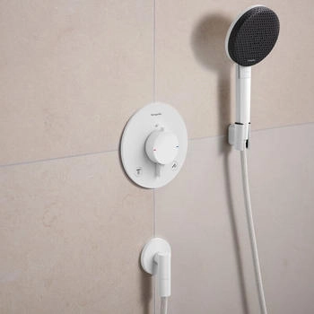 Hansgrohe Ecostat Comfort S Thermostat weiß matt (33715700) – Präzise Temperaturregelung mit integrierter Sicherheitssperre