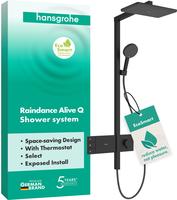 hansgrohe Showerpipe Raindance Alive Q 2jet, EcoSmart, 7,6 l/min, schwarz matt