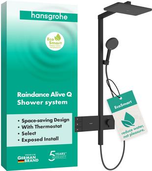 Hansgrohe Raindance Alive Q 210/340 2jet EcoSmart mit ShowerSelect Comfort Mattschwarz (24591670)