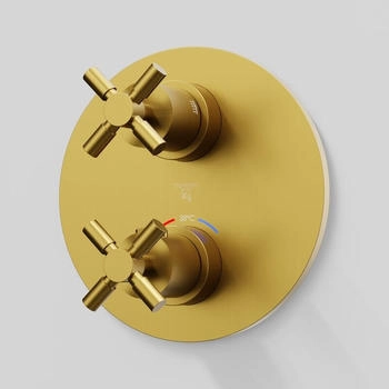 Steinberg Fertigmontageset zu Unterputzthermostat mit 2-Wege Umsteller brushed gold (250 4133 3 BG)