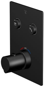 Steinberg Unterputzthermostat mit pushtronic mit Mengenregulierung für 2 Verbraucher schwarz matt (390 4221 3 S)