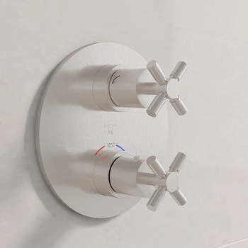 Steinberg Serie 250 Unterputzthermostat mit 2-Wege Umsteller brushed nickel (250 4133 3 BN)