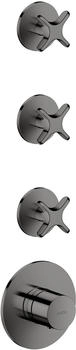 Axor One f&uuml;r 3 Verbraucher mit Kreuzgriff polished black chrome (48713330)