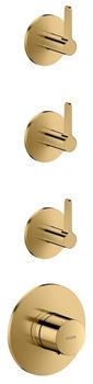 Axor One f&uuml;r 3 Verbraucher mit Hebelgriff polished gold optic (48723990)