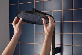 Hansgrohe Activera S Showerpipe 240 1jet EcoSmart Reno Varia mattschwarz (28074670) – Zwei Strahlarten und EcoSmart-Durchfluss im Zusammenspiel