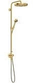 Axor Showerpipe Unterputz One mit Thermostat Kopfbrause 280 1jet EcoSmart brushed gold optic (48797250)