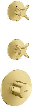 Axor One f&uuml;r 2 Verbraucher mit Kreuzgriff brushed brass (48712950)