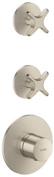 Axor One f&uuml;r 2 Verbraucher mit Kreuzgriff brushed nickel (48712820)
