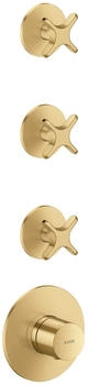 Axor One f&uuml;r 3 Verbraucher mit Kreuzgriff brushed gold optic (48713250)