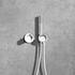 KEUCO IXMO Duschsystem Thermostatarmatur mit Brausehalter und Kopfbrause, runde Rosette, verchromt (59653010701)