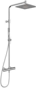Hansa Aurelia Duschsystem Thermostat 1-strahlig eckig Stahl gebürstet (4719911380)